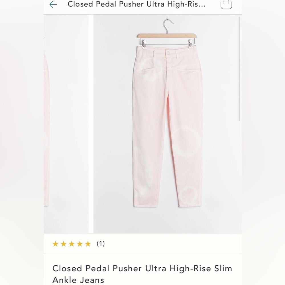 Closed pedal pusher ultra high rise slim ankle jeans